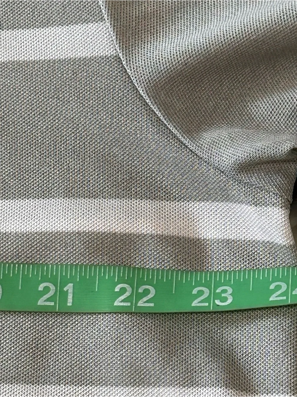 Polo Golf Ralph Lauren Troon North LightGray/White Striped Polo Shirt Size L